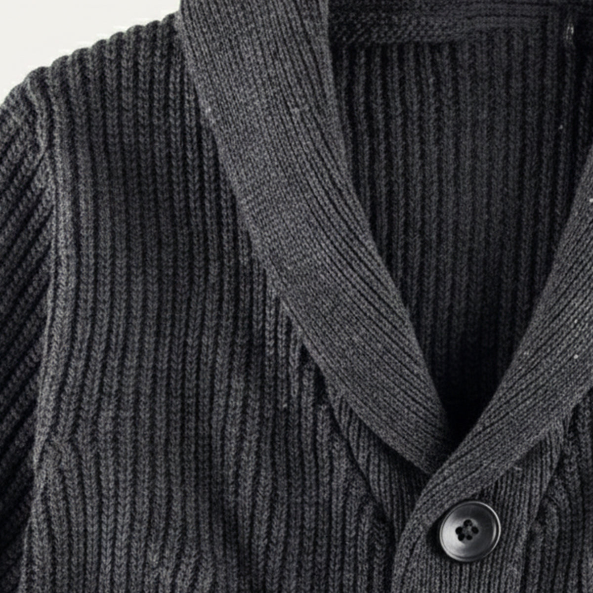 Cozy Men's Crew Neck Thick Knit Cardigan
