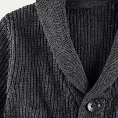 Cozy Men's Crew Neck Thick Knit Cardigan
