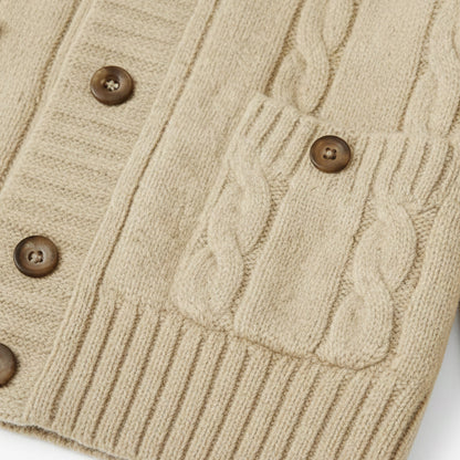 Classic Men's Light Brown Cable Knit Sweater