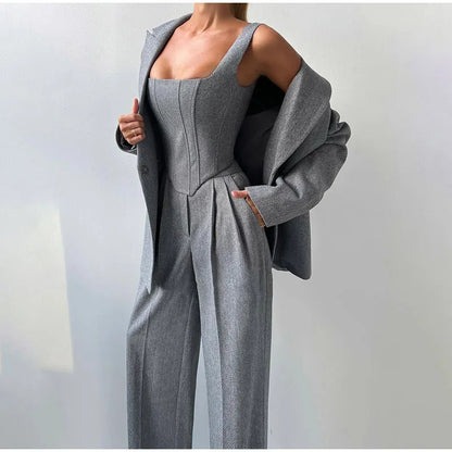 Stylish Women's Loose Fit Pantsuit Set - Olytrend