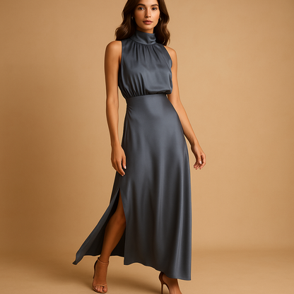 Long Sleeve Slit Maxi Dress for Women - Nocini