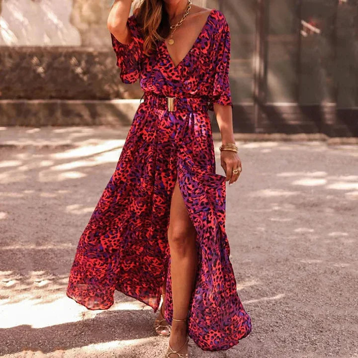 Elegant Long Sleeve Wrap Dress - Pexav