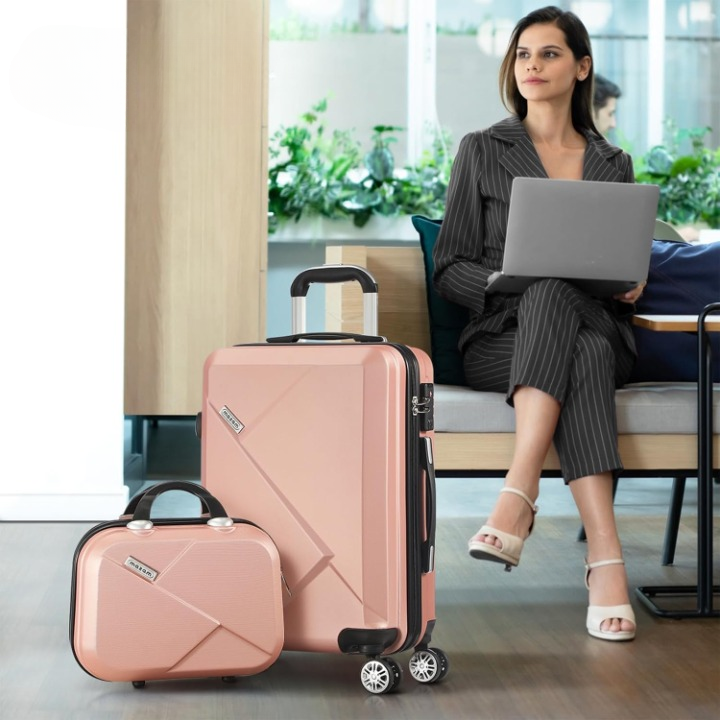 Portable 2-Piece Travel Bag Set with Suitcase and 360 Wheels - Pexav