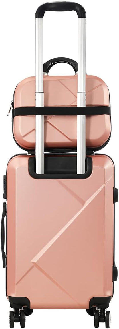 Portable 2-Piece Travel Bag Set with Suitcase and 360 Wheels