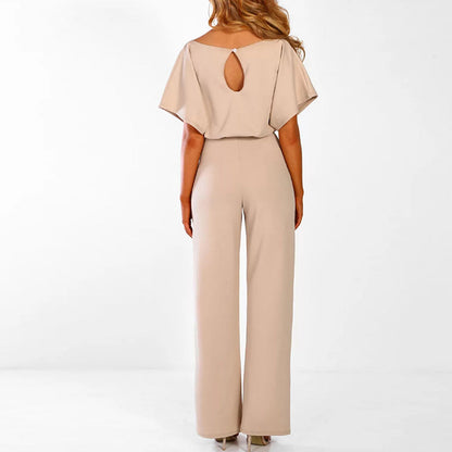 Elegant Wide Leg Belted Ladies Jumpsuit - Olytrend