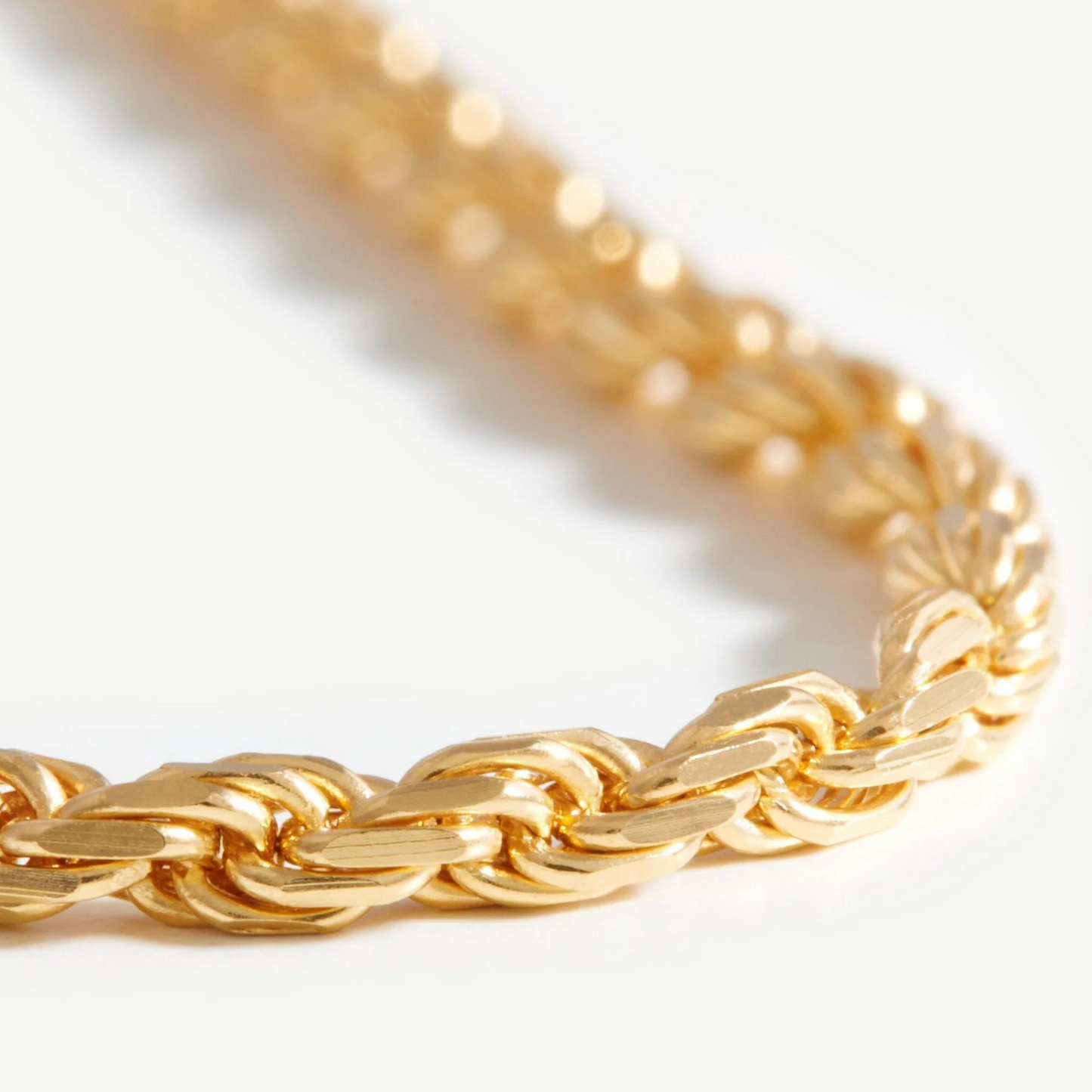 Sterling Silver Chain Necklace, 18K Gold Finish
