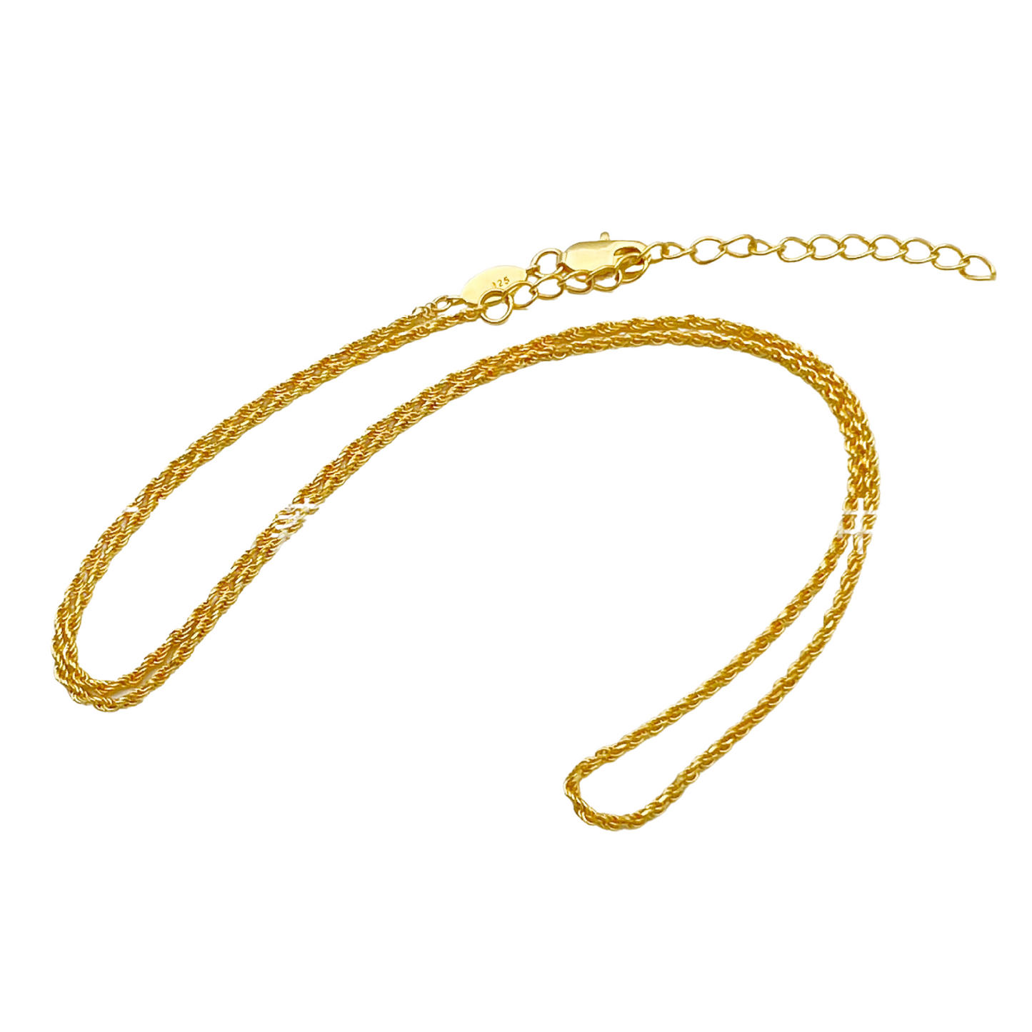 Sterling Silver Chain Necklace, 18K Gold Finish