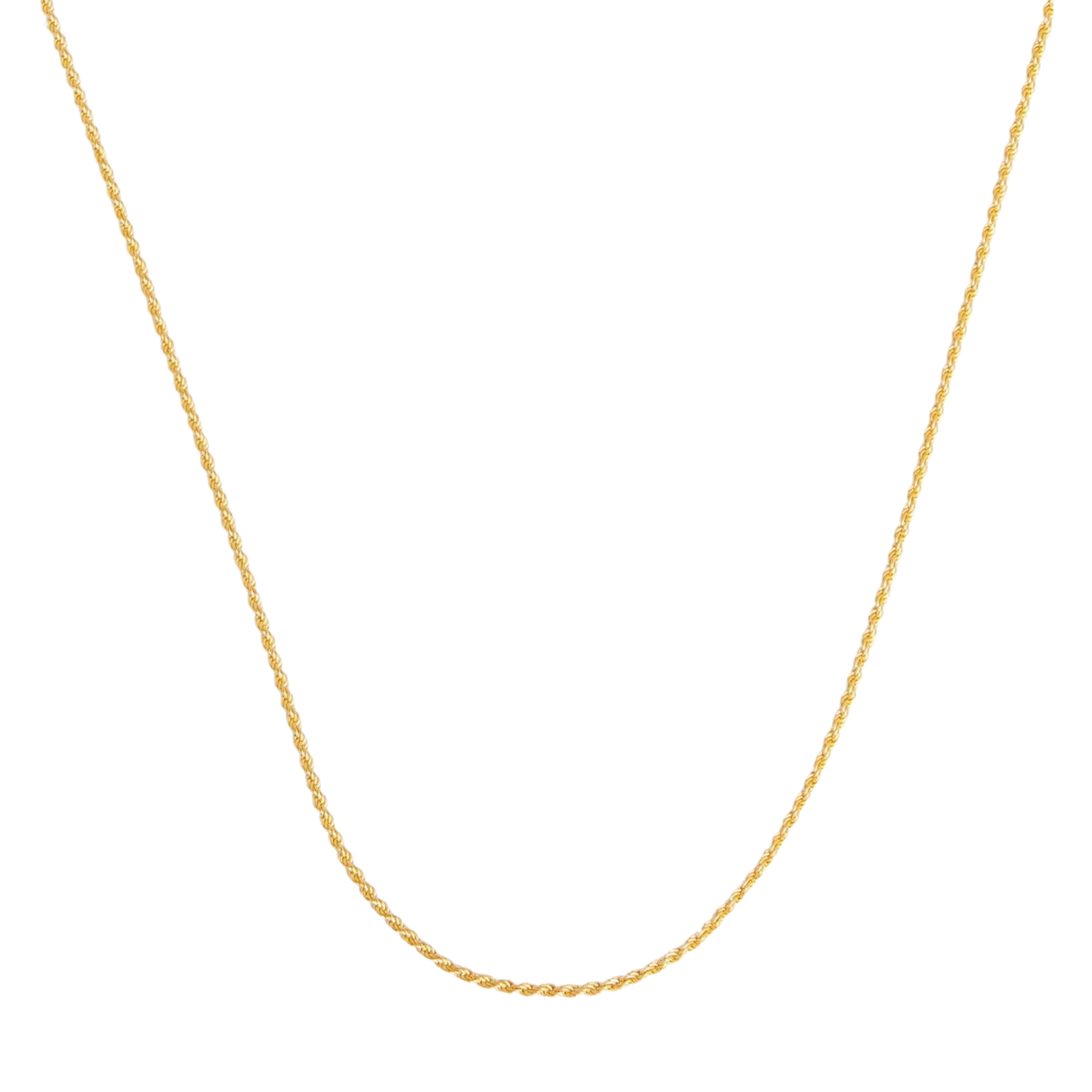 Sterling Silver Chain Necklace, 18K Gold Finish - Pexav