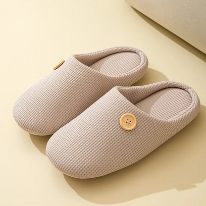 Memory Foam Comfort Slippers - CloudStep-3.5-4-Khaki-Nora Luxe
