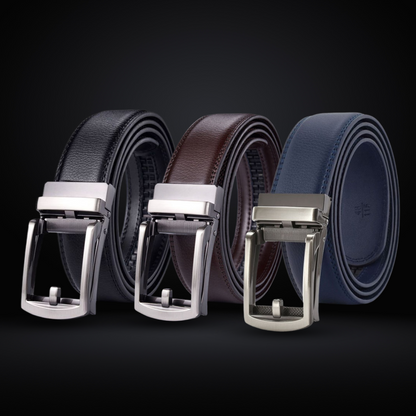 Men's Belt with Automatic Buckle - SnapFit Belt-Black-Nora Luxe