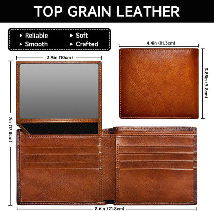 Men's Bifold Wallet made of Top Grain Leather - EliteFold-Brown-Nora Luxe