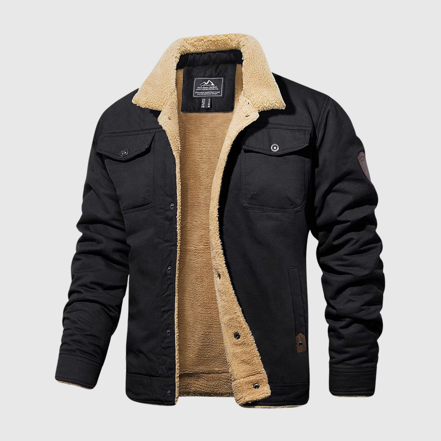 Classic Mens Leather Bomber Coat - Pexav