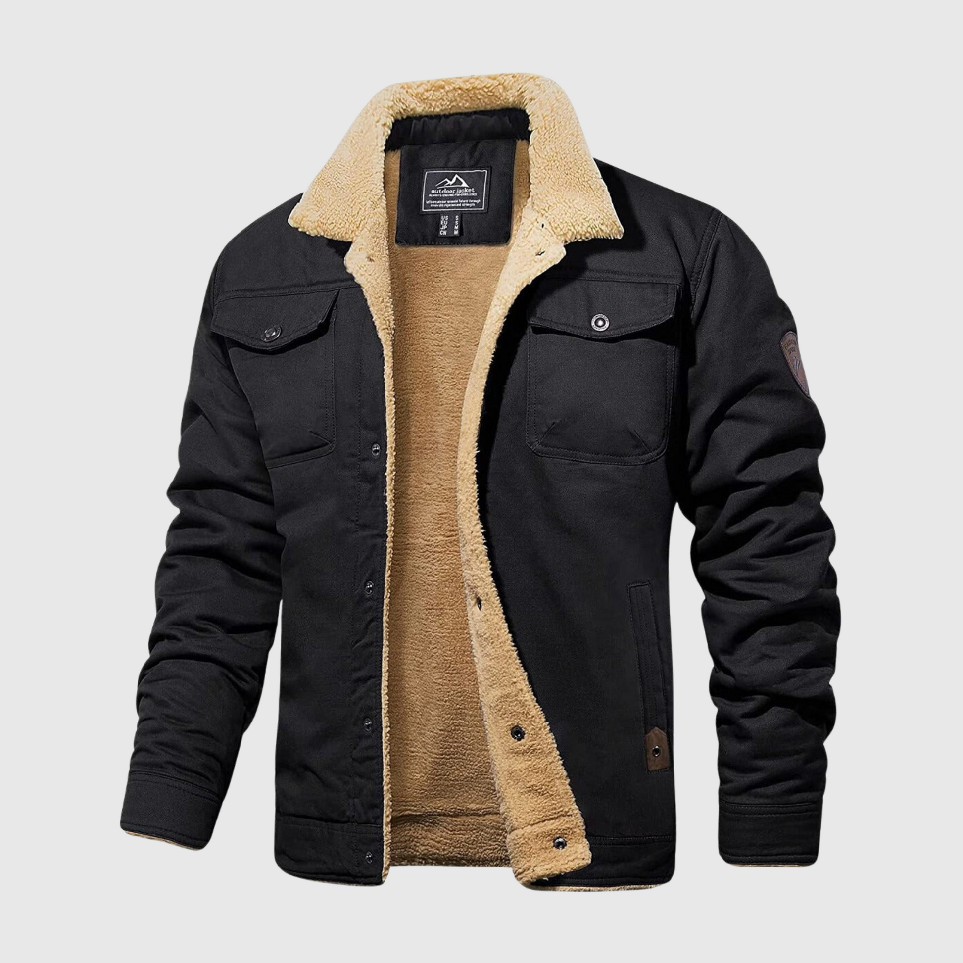 Classic Mens Leather Bomber Coat - Pexav
