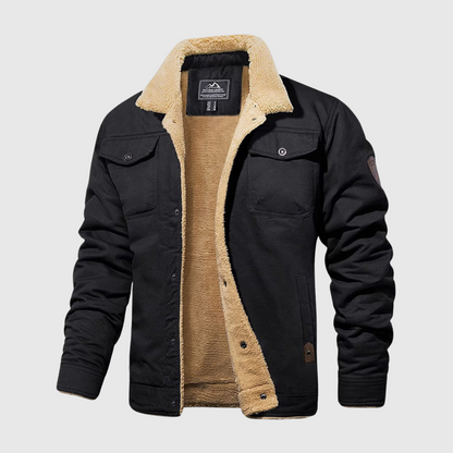 Classic Mens Leather Bomber Coat - Pexav