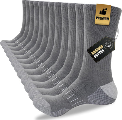 Men's Crew Socks (6 Pairs) - Daniel-Gray-S - 6.5-8.0-Nora Luxe