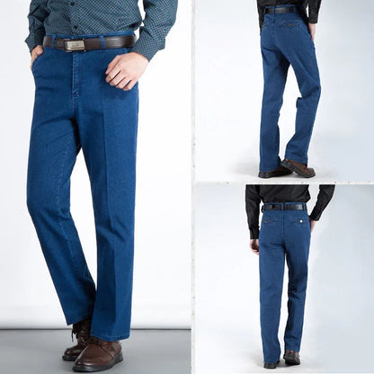 Men's High Waist Straight Leg Jeans – Tobias-Light blue-30WX30L (50-60kg)-Nora Luxe