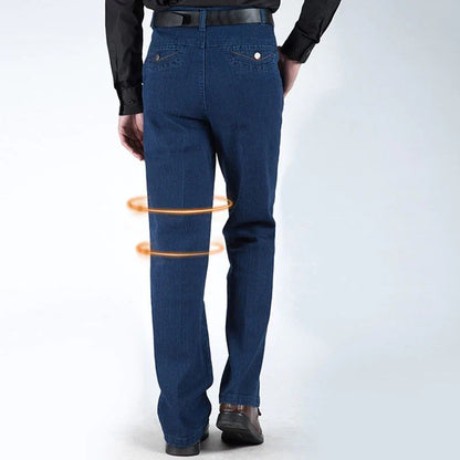 Men's High Waist Straight Leg Jeans – Tobias-Light blue-30WX30L (50-60kg)-Nora Luxe