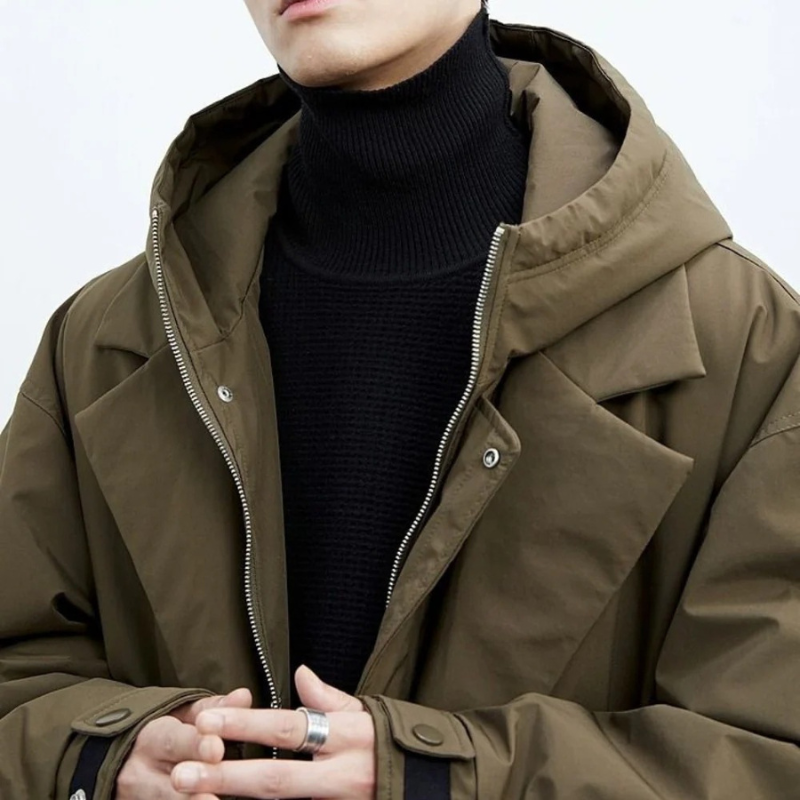 Warm Hooded Men's Parka Jacket