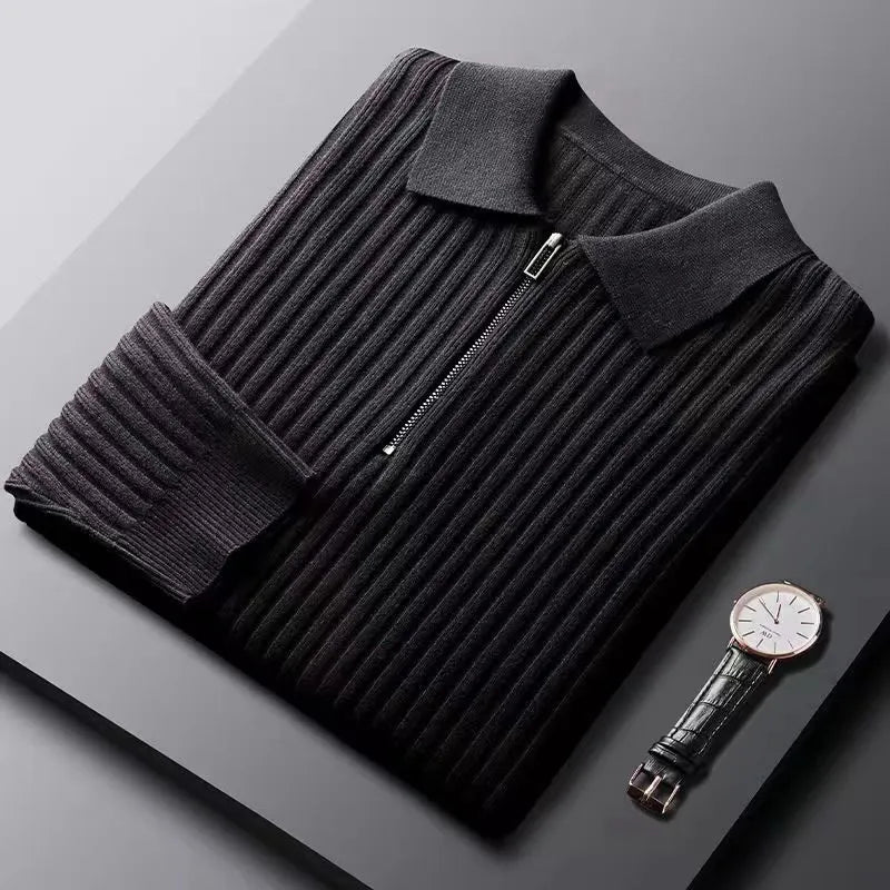 Classic Fit Long Sleeve Polo Sweater