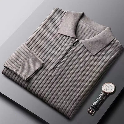 Classic Fit Long Sleeve Polo Sweater