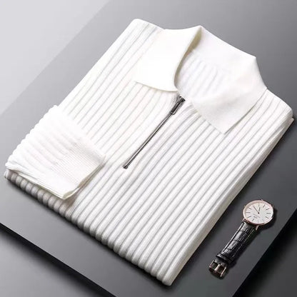Classic Fit Long Sleeve Polo Sweater