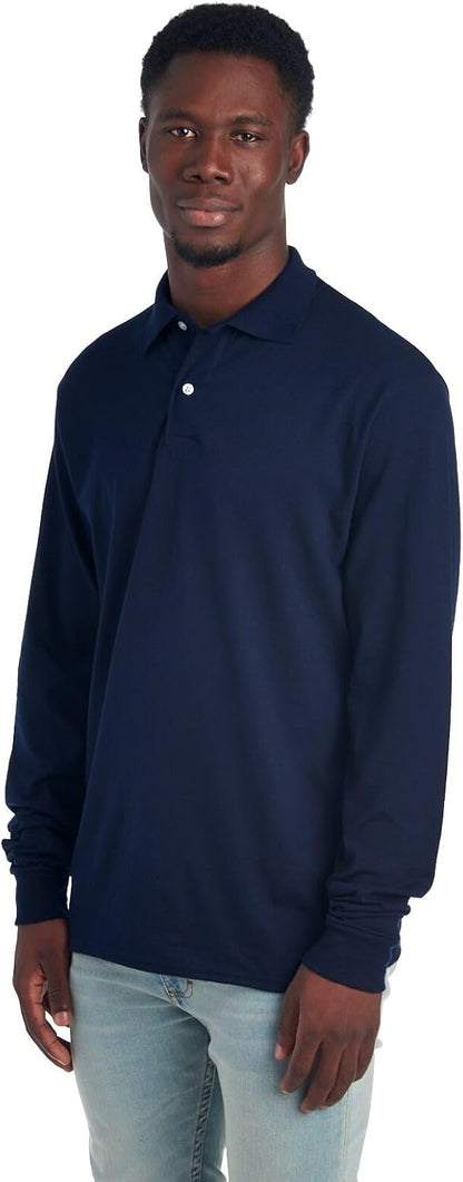 Men's Polo with Long Sleeves - Mark-Black-S-Nora Luxe
