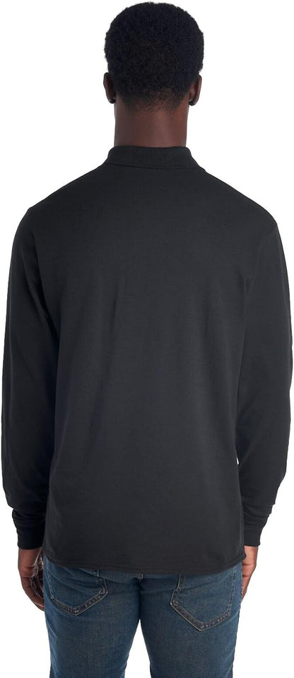Men's Polo with Long Sleeves - Mark-Black-S-Nora Luxe