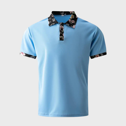 Men's Polo with Subtle Print - Noah-Black-XS-Nora Luxe