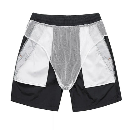 Men's Running Shorts with Mesh Inner Lining and Zip Pockets – Nikoas-Dark blue-S-Nora Luxe