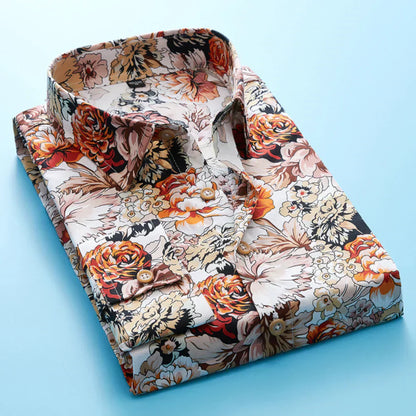 Casual Floral Short Sleeve Men's Shirt - Pexav