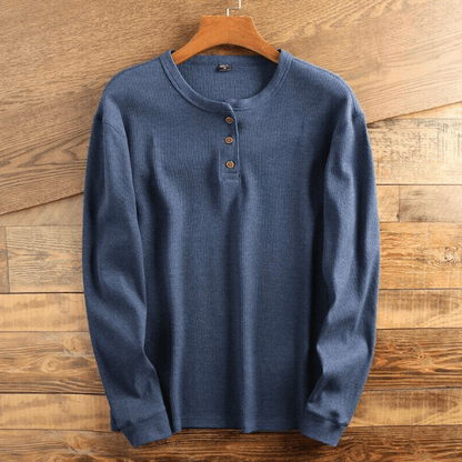 Men's Shirt with Waffle Structure - Mason-Dark blue-S-The Livary