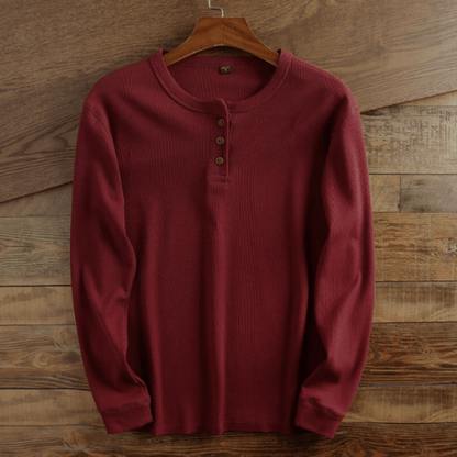 Men's Shirt with Waffle Structure - Mason-Red-S-The Livary