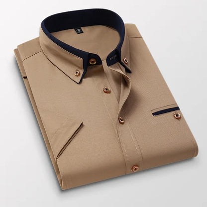 Men's Short Sleeve Shirt - Victor-Khaki-M-The Livary
