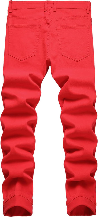 Men's Slim-Fit Ripped Jeans - Mick-Yellow-28-Nora Luxe