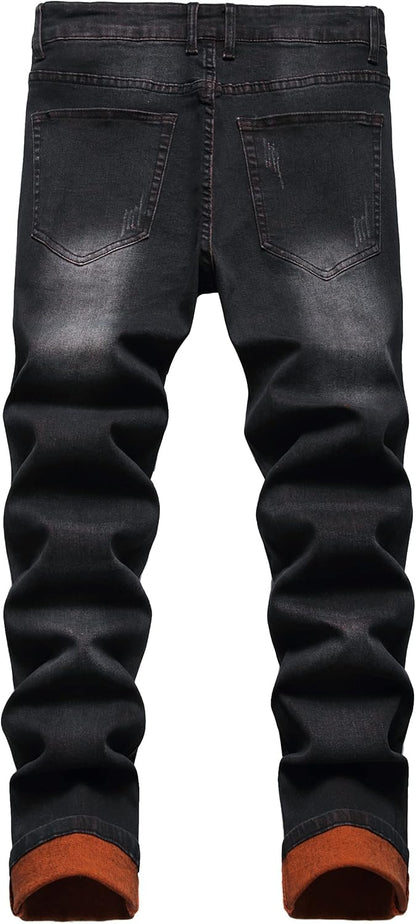 Men's Slim-Fit Ripped Jeans - Mick-Yellow-28-Nora Luxe