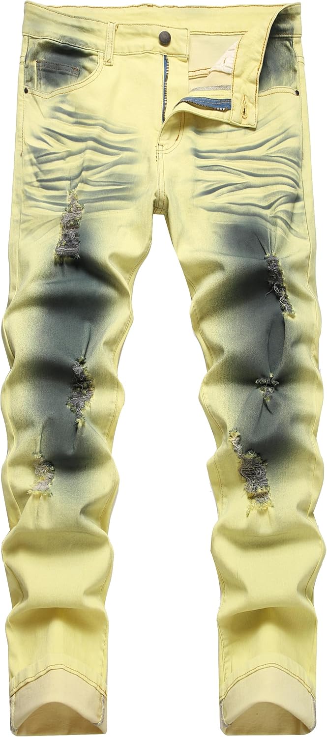 Trendy Men's Distressed Skinny Jeans - Pexav