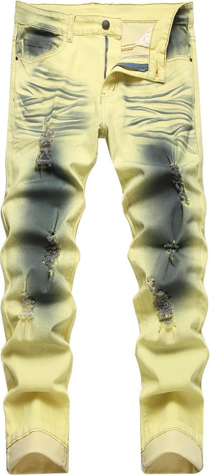 Trendy Men's Distressed Skinny Jeans - Pexav