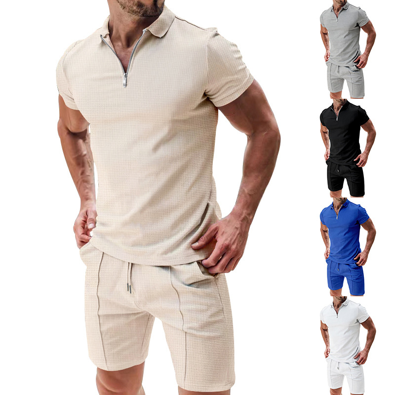 Men's Classic Button-down Shirt and Short Set - Pexav