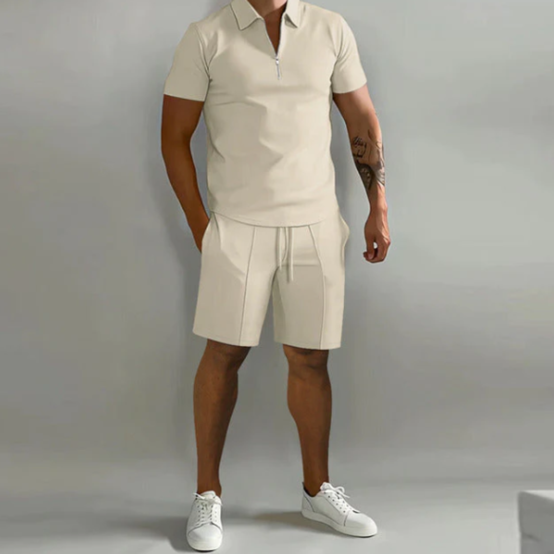 Men's Athletic Polo Shirt and Shorts Combo - Pexav