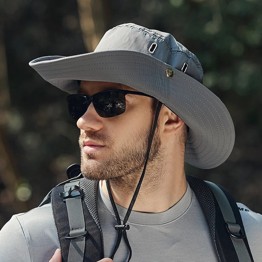 Men's Summer Fishing Hat with UV Protection – Bram-Black-State of Style