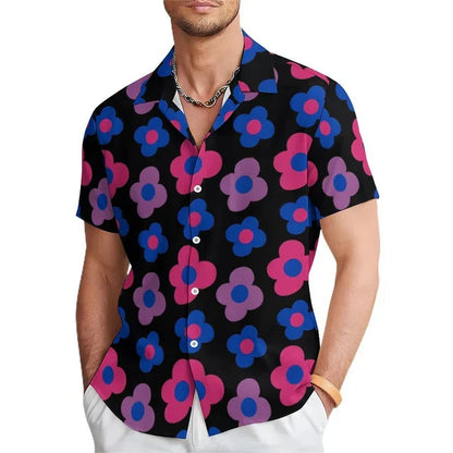 Men's Floral Short Sleeve Casual Shirt - Pexav