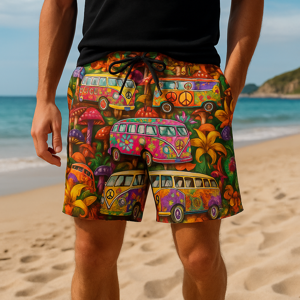 Colorful Graphic Swim Trunks for Men - Pexav