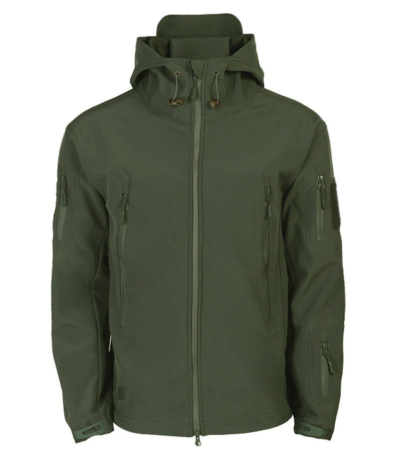 Men's Tactical Waterproof Windproof Softshell Jacket with Hood - Kai-Black-S-Nora Luxe