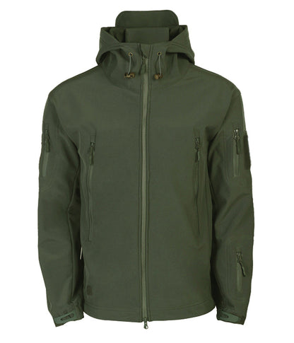 Men's Tactical Waterproof Windproof Softshell Jacket with Hood - Kai-Black-S-Nora Luxe