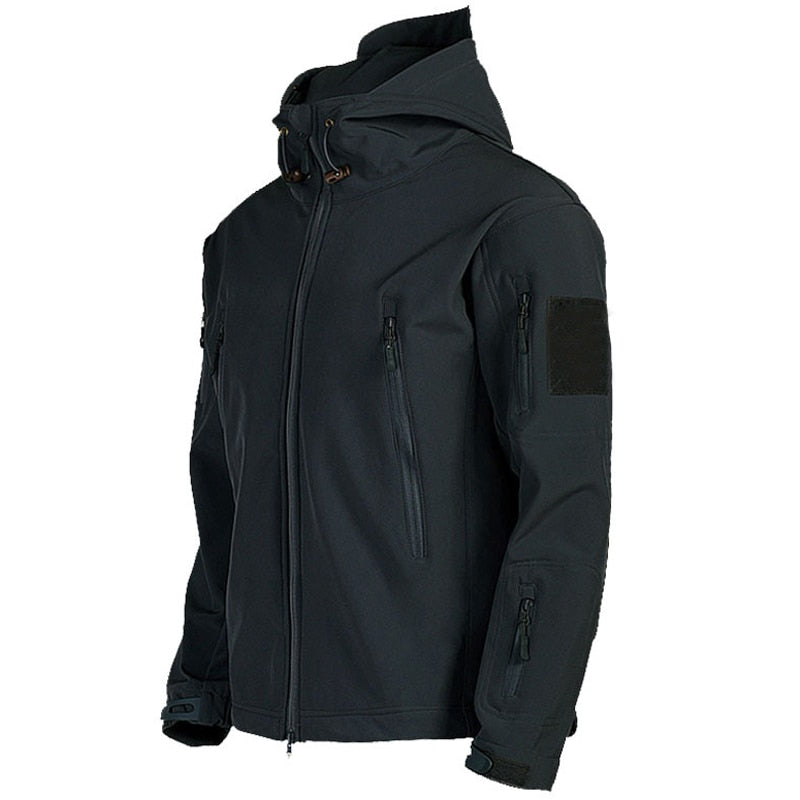 Waterproof Mens Outdoor Hooded Softshell Jacket - Pexav