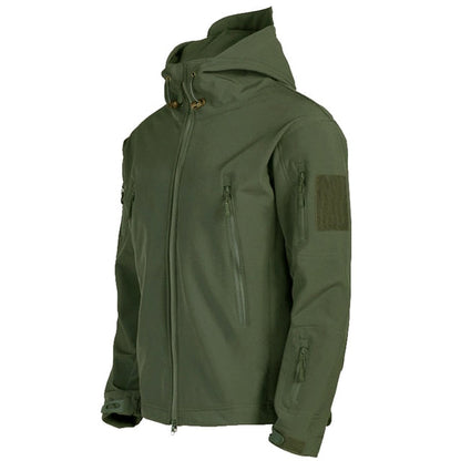 Men's Tactical Waterproof Windproof Softshell Jacket with Hood - Kai-Green-S-Nora Luxe