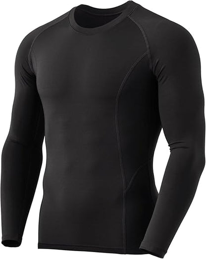 Men's Thermoshirt with Long Sleeves - Alex-Black-S-Nora Luxe