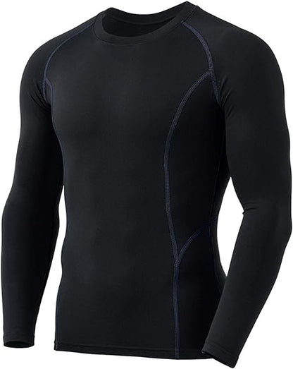 Men's Thermoshirt with Long Sleeves - Alex-Black/Dark Gray-S-Nora Luxe