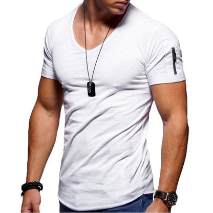 Men's V-neck Sports Shirt – Milan-White-S-The Livary