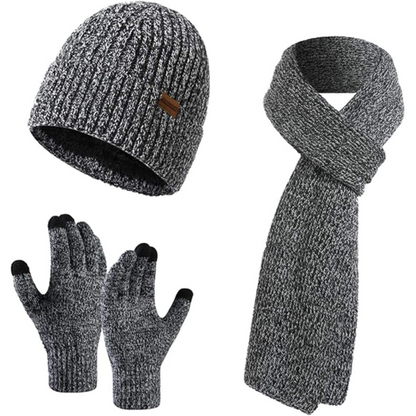 Men's Winter Beanie & Gloves Set - Victor-Dark Blue-Nora Luxe